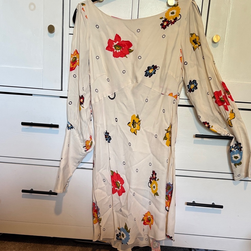 Free People-Floral Long Sleeve Dress Sz 8 -NWOT